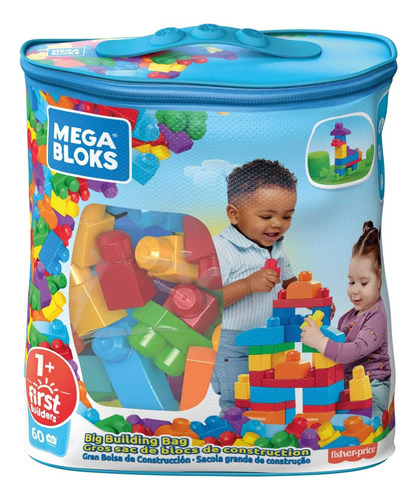 Mega Bloks Bloques De Construcción 80piezas Bolsa Azul