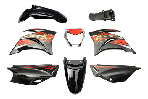 Kit De Plasticos Completo Yamaha Xtz 250 Negro Mtc
