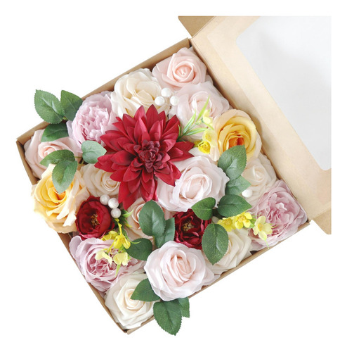 Caja De Flores Artificiales Set Floral Falso Para Arreglos