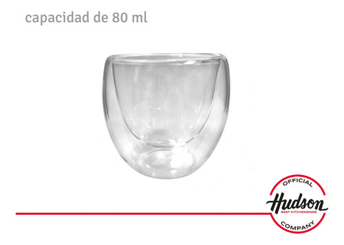Set De 2 Vasos Doble Pared De Vidrio Linea Hudson Coffe