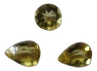 Berilo Natural,heliodoro Extra 03 Gemas 2 Ct. Amarelo