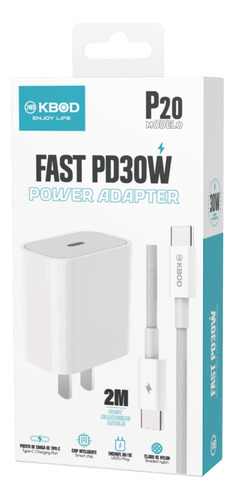 Cargador P20 Alta Velocidad 30w De Carga Rápida Usb-c Blanco Blanco