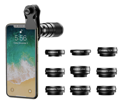 Lente De Câmera Para iPhone Lens 10 Em 1 Universal Wide Fish