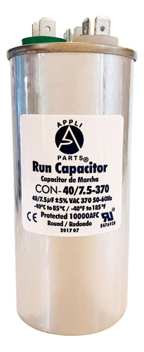 Appli Parts Condensador Capacitor De Marcha 40+7.5 Mfd Uf