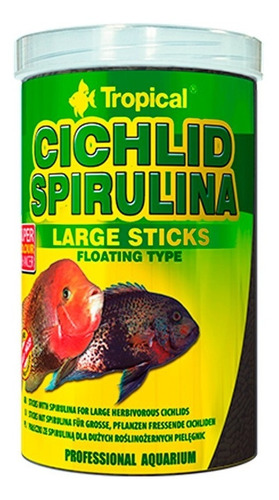 Ração P/ Peixe Cichlid Spirulina Large Sticks Tropical 300g