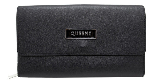 Queens Billetera Mujer Cuero Sintético Urbana Qw19 Negro