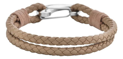 Brazalete De 2 Hebras De Cuero Genuino Trenzado Edforce Con