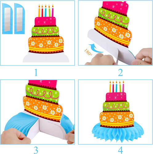 Colorido Feliz Cumpleaños Panal Centros De Mesa Ar...