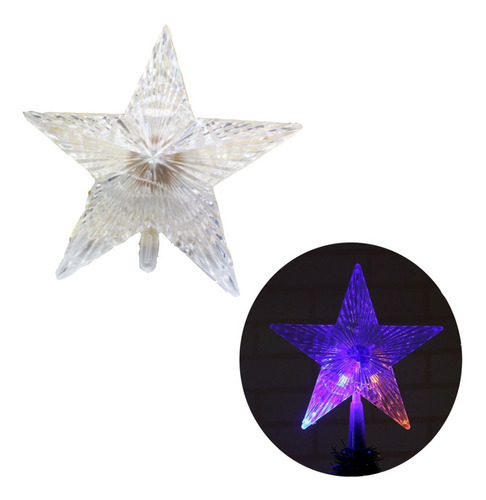 Estrella Led Punta De Árbol, Decoración Mágica Navidad