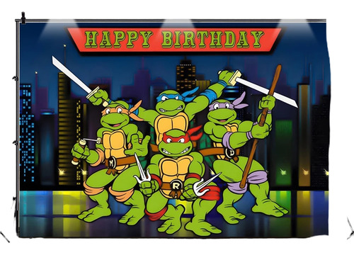 Art.fiesta Cumpleaños Tortugas Ninja Cartel Telón Banner 
