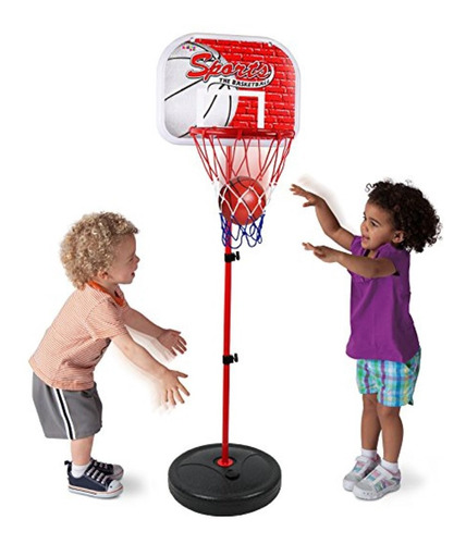 Aro Basquetball Niños Ajustable Con Pelota 