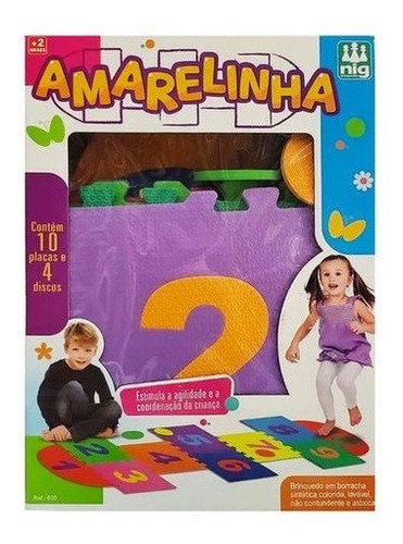 Imagem 1 de 7 de Tapete Amarelinha Infantil Eva 14 Peças Nig Brinquedos 830