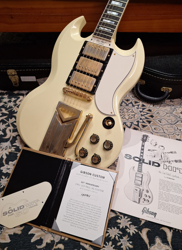 Gibson Custom Shop Sg Les Paul 1961 60th Anniversary Destro Polaris White Ébano (Usado)