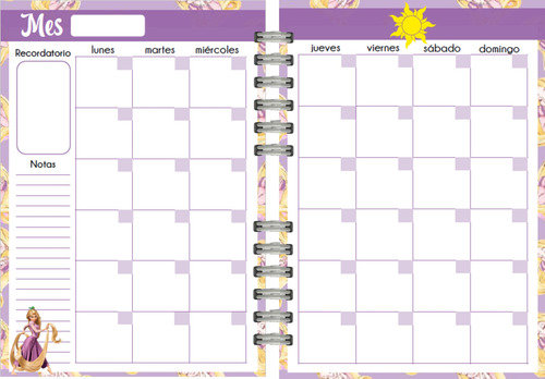 Agenda Eterna Enredados + Chapita De Regalo