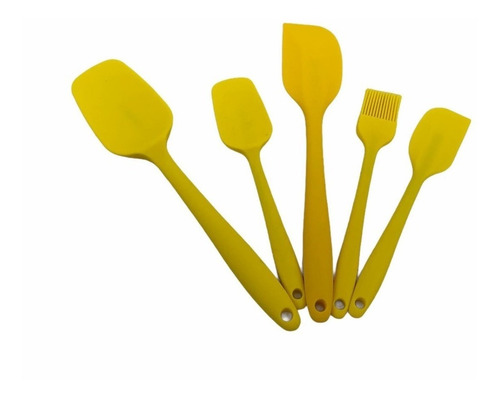 Imagen 1 de 2 de Espátulas De Silicón Grande Miserable Repostería Cocina 5 Pz