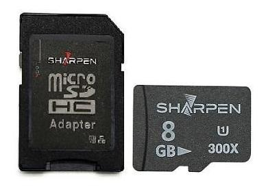 Cartão Micro Sd 8gb Com Adaptador Sharpen 45mb/s Classe 10