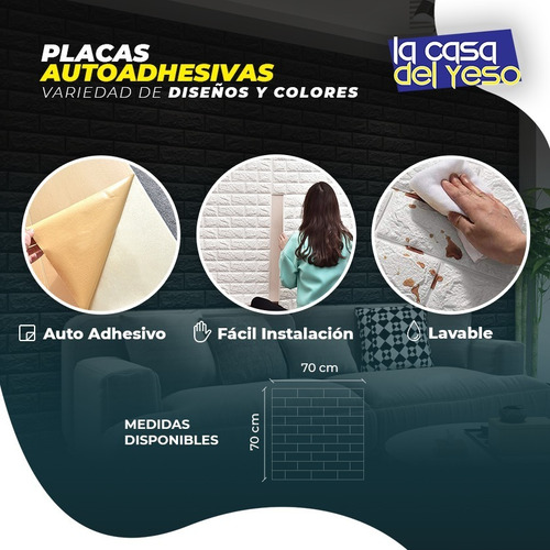 Imagen 2 de 5 de Placa Autoadhesiva 70x70 Revestimientos Diseños Madera