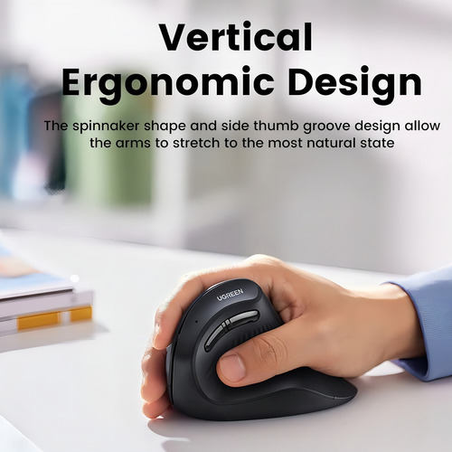 Mouse Vertical Inalambrico 4000dpi 6 Botones Ergonomico