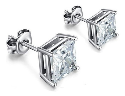 Zowbinbin 925 Sterling Silver Square Cubic Zirconia Stud Pen