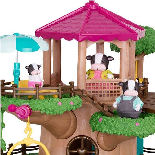 Imagen 5 de 8 de Lil Woodzeez Casa Del Arbol 3 Pisos C/ Accesorios Y Manivela Color Marrón