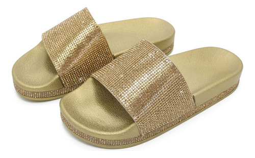 Zapatillas Estilo Diamantes De Imitación Y Sandalias De Suel