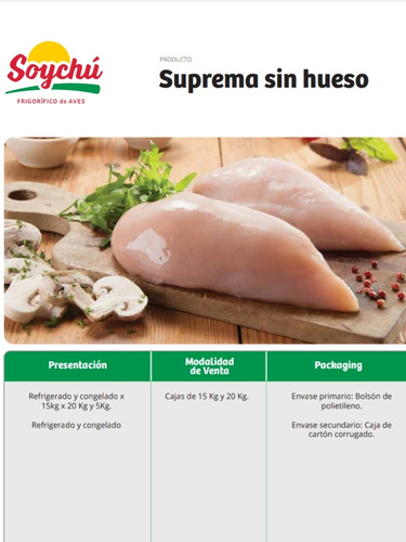Supremas De Pollo Marca Soychu, 100 Gramos