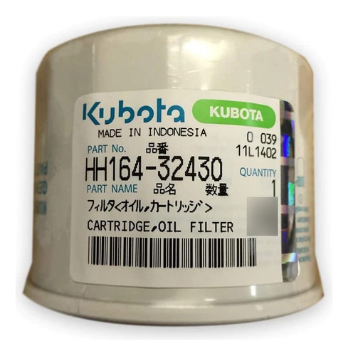 Kubota Hh164-32430 Filtro, Aceite