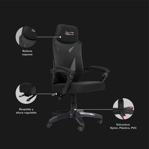 Imagen 9 de 10 de Silla Gamer Titan By Njoytech Negra 140° Exclusiva