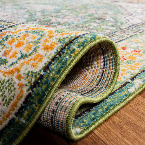Alfombra De Pasillo 66 X 427 Cm Verde Turquesa Bohemia