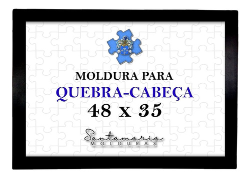 Moldura 48x35 P/ Quebra Cabeça Grow 500 Peças Puzzle Preto