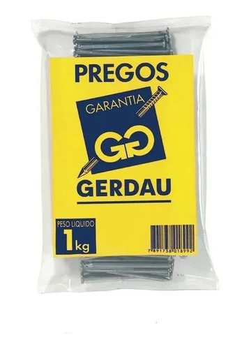 Prego Com Cabeça 17x21 2x11 1kg - Gerdau | Prego Resistente 