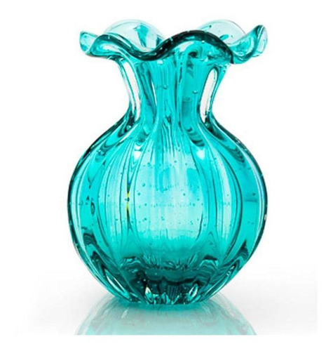 Vaso Trouxinha Cristal Murano Verde 12x12cm 12x