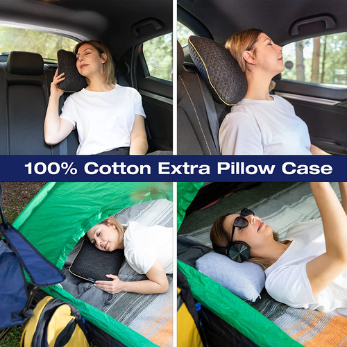 Almohada De Viaje Y Camping De Espuma Viscoelástica Cã...