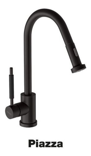 Canilla Cocina Extensible Grifería Piazza Negro Extraible
