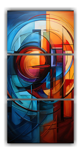 60x120cm Cuadro Abstracto Enmarcado Con Pigmentos Vivos