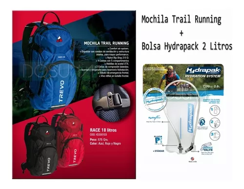 PACK de mochila Compressport Ultra Run 140g más bolsa de hidratación de la  marca Hydrapak