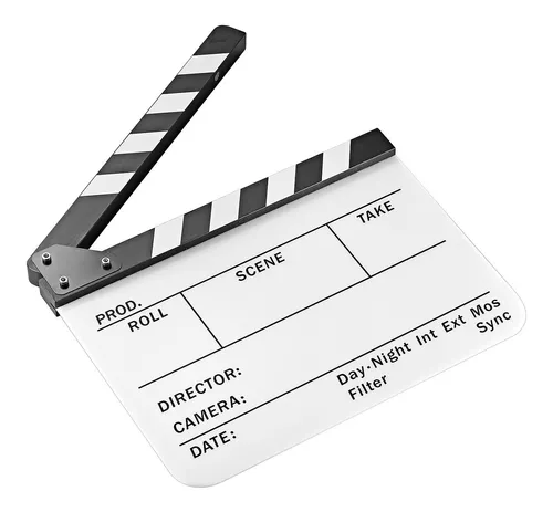 Claqueta de Cine - Acrylic Film Clapper Board Hollywood, 30X24.5cm Claqueta  Cine Profesional para Filmación de Películas, Filmación de Videos :  .es: Electrónica