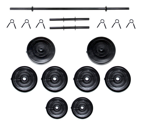Kit Gym Bro Pesas Mancuernas Barra Y Discos 80lb Ajustables