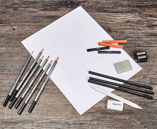 Amazonbasics Dibujo Y Esbozos Arte Lápiz Kit - Set De 17 Pie