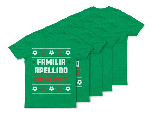 Kit 5 Playeras Personalizada -familiar- Apellido- Qatar 2022