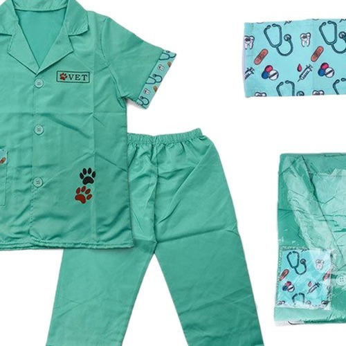 Uniforme De Médico Simulado Con Cubierta Facial Enfermera Pr