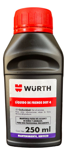 Liquido Freno Dot4 Wurth 250ml
