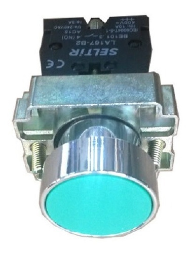 Pulsador Liso 230v 10 Amp (negro No) (rojo Nc) (verde No) 