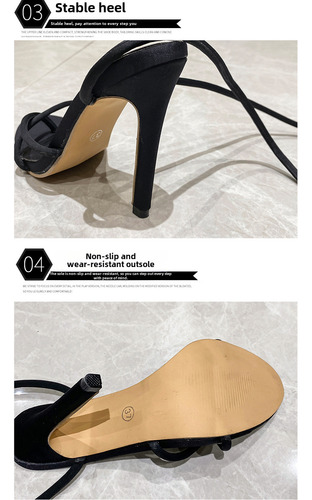 Sandalias De Mujer Con Tacones Altos Sin Tirantes - Estilo E