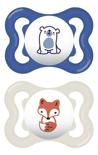 Kit Com 2 Chupetas Supreme Mam 0-6m Azul + Estojo