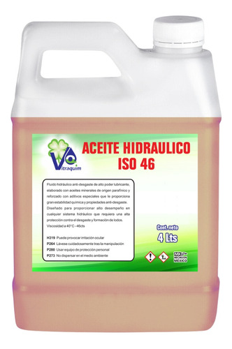 Aceite Hidraulico Iso46 4 Litros Vitraquim Industria