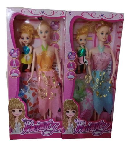 Muñeca Beauty + Hija + 2 Vestidos