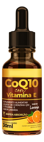 Coenzima Q10 com Vitamina E 30ml Gotas Sabor Laranja