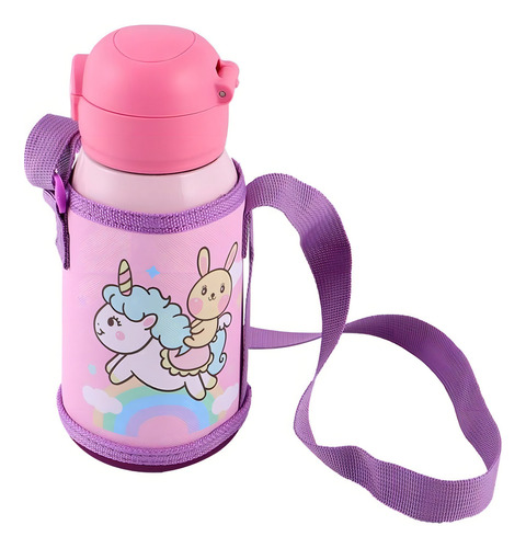 Botella térmica infantil de acero inoxidable con dibujos animados