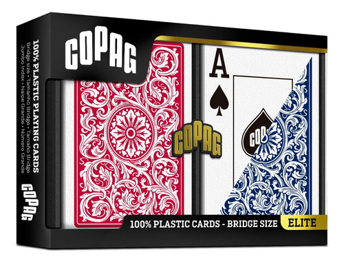 Cartas De Poker Copag Mazo De Plastico Jumbo/ Regular Naipe